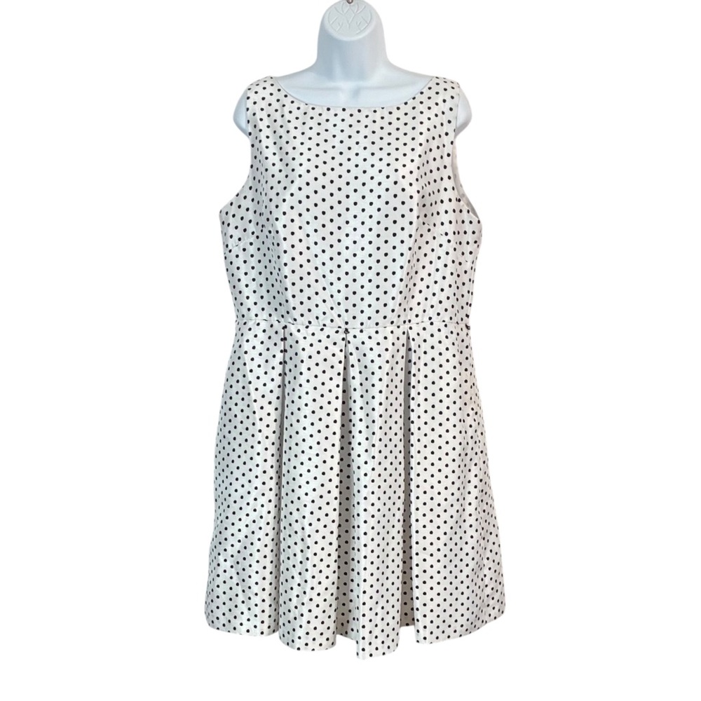 DANNY & NICOLE Polka Dot Pleated Dress Sz 16